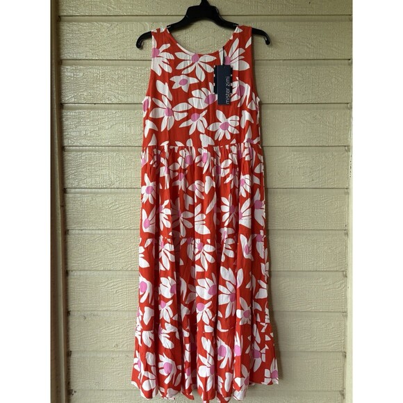 Mister Zimi womens Olivia Midi Dress size 6 AU (2 US) Red Daisy Tie Back $179 - Picture 3 of 9